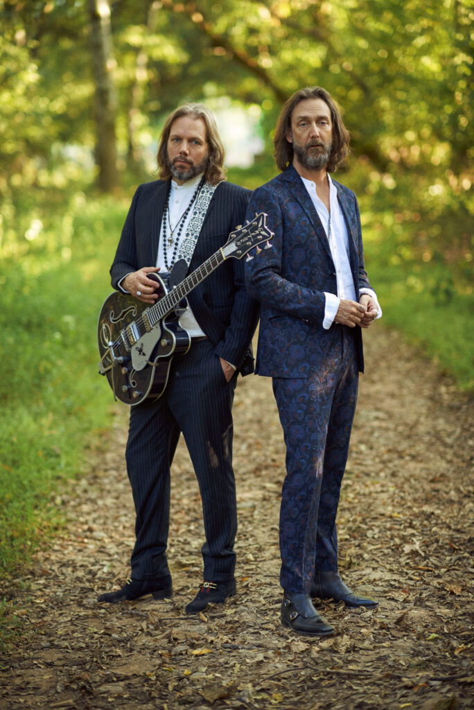 Rich Robinson (interviewed) and brother Chris, of The Black Crowes